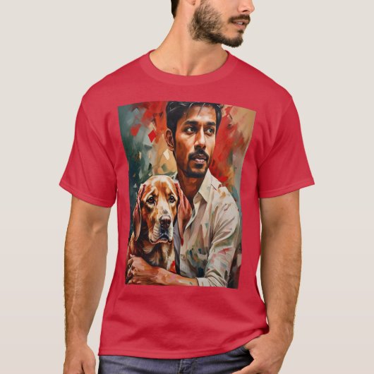 Abstract portret met levendige kleuren t-shirt (Voorkant)