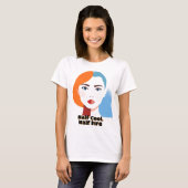 Abstract portret met twee tonen t-shirt (Voorkant volledig)