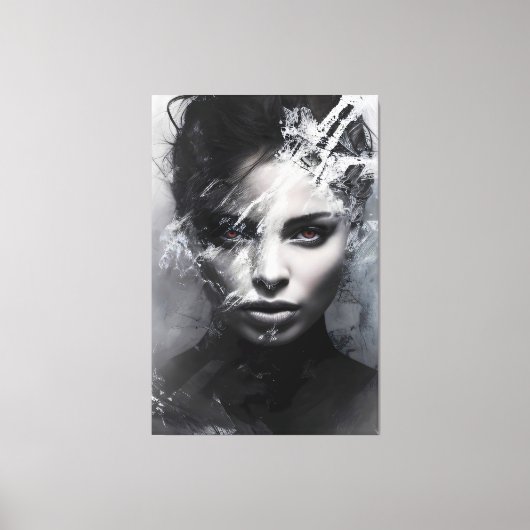 Abstract portret van een vrouw canvas afdruk (Voorkant)