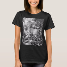 Abstract Portret van Optische Illusiegolf Dames T-