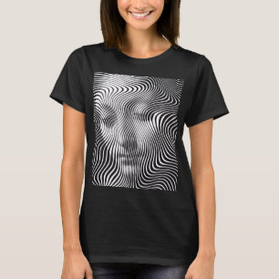 Abstract Portret van Optische Illusiegolf Dames T- T-shirt