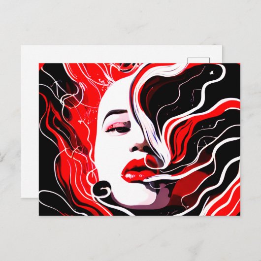 Abstract portret van Voman Surreal Briefkaart (Voorkant / Achterkant)
