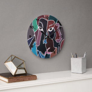 Abstract portretschilderij door Alfred Fox Grote Klok