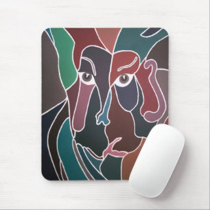 Abstract portretschilderij door Alfred Fox Muismat