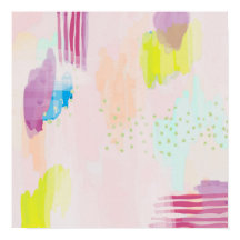 Abstract Poster Afdrukken Blush Multi