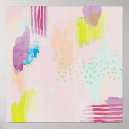 Abstract Poster Afdrukken Blush Multi
