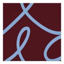 Abstract Poster – Blue Lines on Burgundy