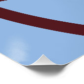Abstract Poster – Burgundy Lines on Light Blue (Coin)