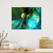 Abstract Poster Jade Flower (Keuken)