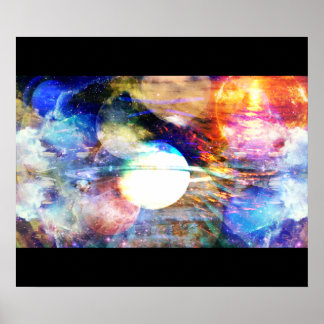 Abstract Poster met galaxie