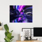 Abstract Poster met vloeiende golven (Thuiskantoor)