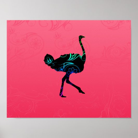Abstract Poster Ostrich (Voorkant)