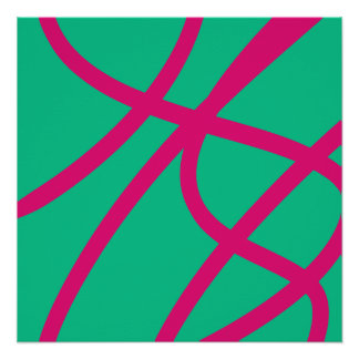 Abstract Poster – Red Lines on Green Perfect Poster