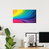 Abstract Poster regenboogdraden (Thuiskantoor)