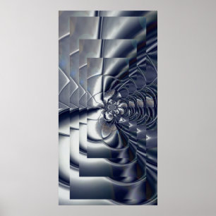 Abstract Poster Silver Bord Vier