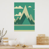 Abstract Poster voor de noordse muur (Keuken)