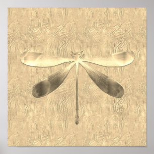 Abstract Poster voor gouddragonfly-collage