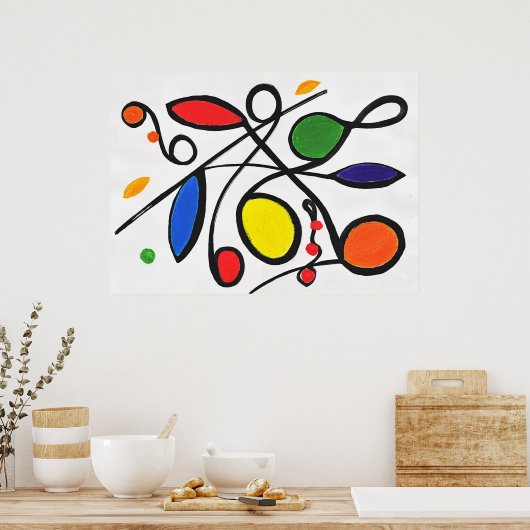 Abstract Poster voor primaire kleuren (Keuken)