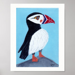 Abstract Poster voor Puffin Folk