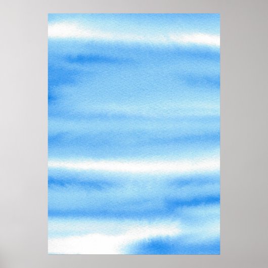Abstract Poster Waterverf blauw luchtruim (Voorkant)