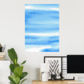 Abstract Poster Waterverf blauw luchtruim (Thuiskantoor)