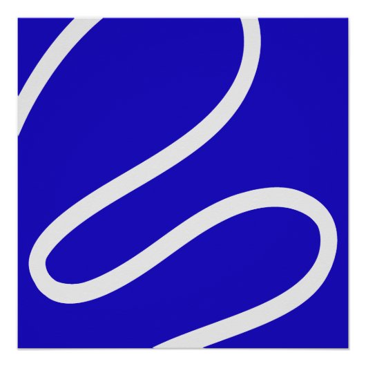 Abstract Poster – White Lines on Blue (Devant)