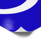 Abstract Poster – White Lines on Blue (Coin)