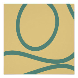 Abstract Poster – Yellow Lines on Beige Perfect Poster