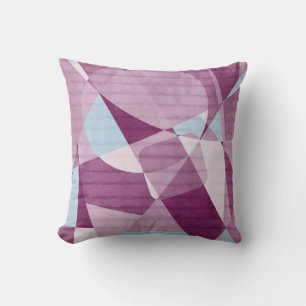 Abstract Powder blauw en Plum Pattern Kussen
