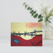 Abstract - prikkeldraad briefkaart (Staand voorkant)