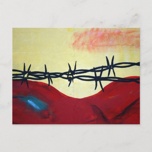 Abstract - prikkeldraad briefkaart (Voorkant)