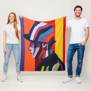 Abstract profiel met Bowler Pet Fleece Deken