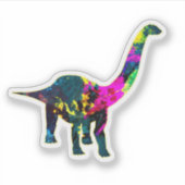 Abstract Psychedelic Dinosaur Brontosaurus Sticker (Voorkant)