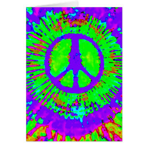Abstract Psychedelic Stropdas-Dye Peace Sign