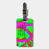 Abstract Psychedelic Stropdas-Dye Peace Sign Bagagelabel (Voorkant verticaal)