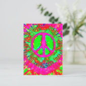 Abstract Psychedelic Stropdas-Dye Peace Sign Briefkaart (Staand voorkant)