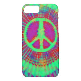 Abstract Psychedelic Stropdas-Dye Peace Sign iPhone 8/7 Hoesje