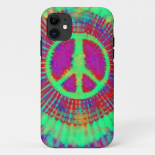 Abstract Psychedelic Stropdas-Dye Peace Sign iPhone 11 Hoesje