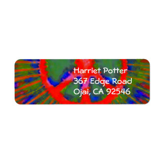 Abstract Psychedelic Stropdas-Dye Peace Sign Etiket