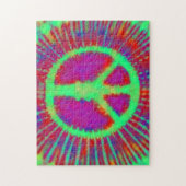 Abstract Psychedelic Stropdas-Dye Peace Sign Legpuzzel (Verticaal)