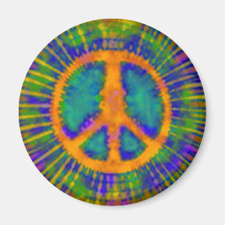 Abstract Psychedelic Stropdas-Dye Peace Sign Magneet