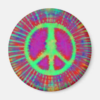 Abstract Psychedelic Stropdas-Dye Peace Sign Magneet