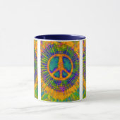 Abstract Psychedelic Stropdas-Dye Peace Sign Mok (Midden)