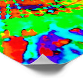 Abstract Psychedelic Stropdas-Dye Peace Sign Poster (Hoek)