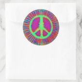 Abstract Psychedelic Stropdas-Dye Peace Sign Ronde Sticker (Tas)