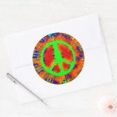 Abstract Psychedelic Stropdas-Dye Peace Sign Ronde Sticker (Envelop)