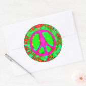 Abstract Psychedelic Stropdas-Dye Peace Sign Ronde Sticker (Envelop)