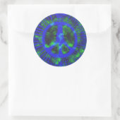 Abstract Psychedelic Stropdas-Dye Peace Sign Ronde Sticker (Tas)