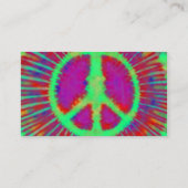 Abstract Psychedelic Stropdas-Dye Peace Sign Visitekaartje (Achterkant)