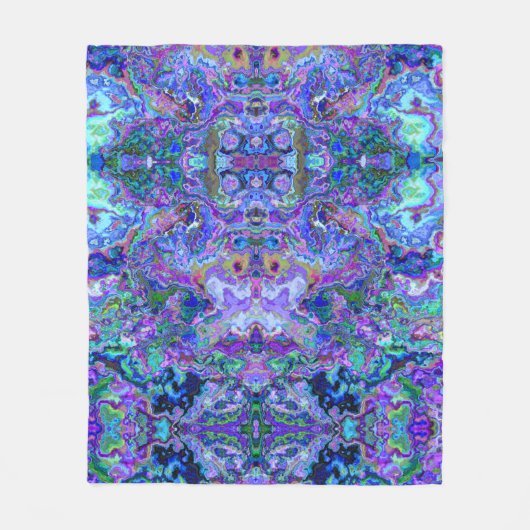 Abstract psychedelisch Paarse marmerpatroon Fleece Deken (Voorkant)